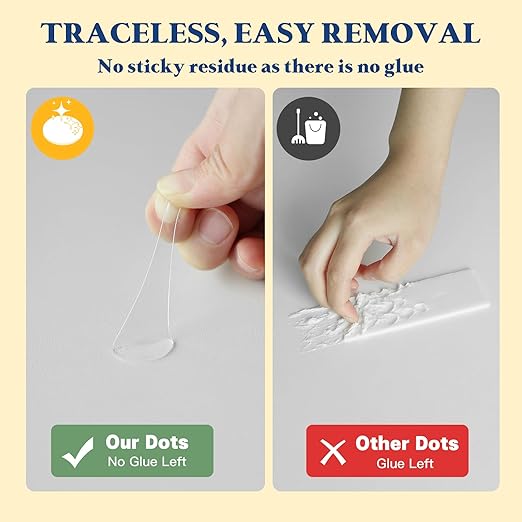 Adhesive Dots Double Sided– 100pcs Waterproof Small Sticky Tack Putty, Clear Removable Wall Sticky for Crafts, Posters, Balloons Festival Decoration Picture
