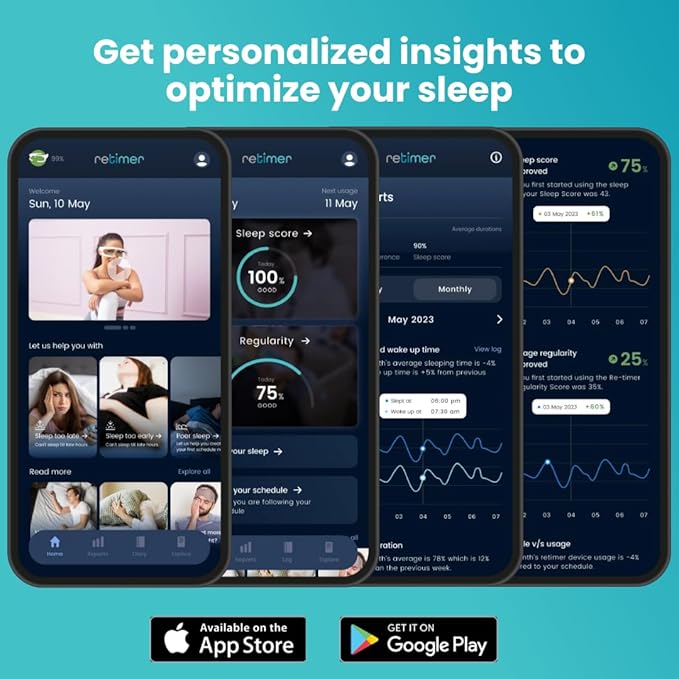 retimer 3 - Smart Light Therapy Glasses for Sleep & Circadian Issues - Insomnia, Winter Blues, Jet lag & Shift Work. Naturally Regulate Melatonin. AI App Integrated with Apple & Android Health