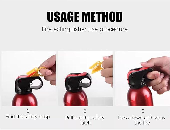 Portable Fire Extinguisher | 4-in-1 Small Fire Extinguisher for Home, Garage, Kitchen, Car | For Electric, Textile and Grease Fires | Non-Toxic, Easy Clean | Wall Mount Incl (1 pack)