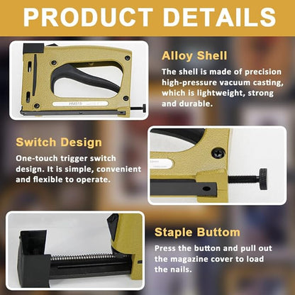 GYKLE Point Driver Framing Tool, Flexible Point Gun Tacker, Lightweight Metal Picture Framing Tool with 1000 Points for Artist Framing Paintings and Pictures