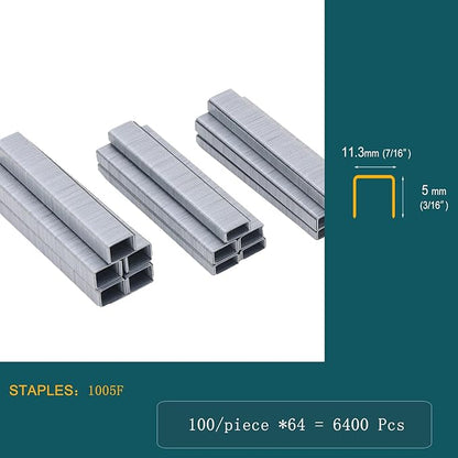 7/16" Narrow Crown Staples (3/16"), Galvanized 6400 Counts for Jovant 4V Nail Gun(one Kinds of Package Box)