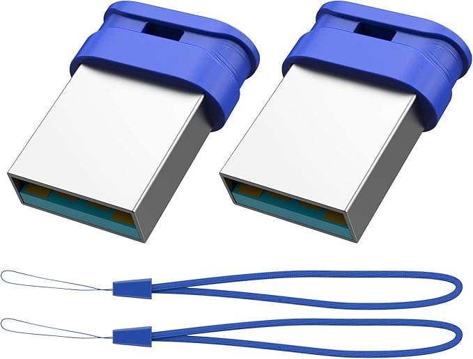 K&ZZ 64 GB USB 3.0 Flash Drives with Lanyard 2 Pack 64GB Flash Drive Super High Speed Mini Thumb Drives Waterproof 64GB Memory Stick Jump Drive for Data Storage, Blue