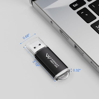 32GB USB 2.0 Flash Drives Thumb Drives Memory Stick Jump Drive Zip Drive, 2 Pack Mixed Colors: Black Blue