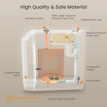 Instant Hot Water Dispenser 110V, Under-Sink Boiler with Hot Faucet, WiFi Smart Control, Digital Temp 113–208°F, Child Safety Lock, Energy Efficient, Quiet Operation, Ideal for Kitchen or Office
