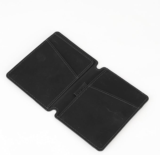 CLOUD Wallet Slim Minimalist — Magnetic Closure, Lightweight Design, Quick Access Pull Tab - Top Grain Leather Front Pocket Wallet (Black)