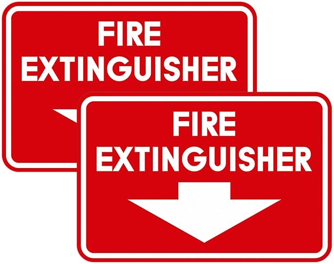 Signs ByLITA Classic Framed Fire Extinguisher (Red) - Small 2 Pack