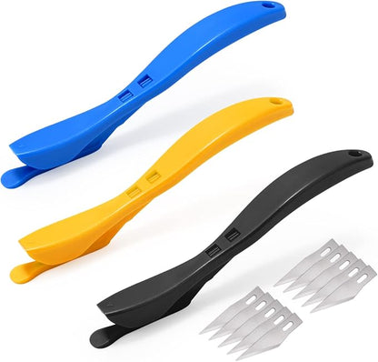 Gomake Wrapping Paper Cutter 3PCS Gift Wrap Cutter,Concealed Blade Safety Knife with 10 Replaceable Blade for Birthday Paper Gift Wrapping Paper Roll Cutter and Christmas Wrapping Paper Cutter Tool