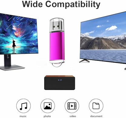 K&ZZ 16GB USB Flash Drive 5 Pack USB 2.0 Thumb Drives Memory Stick Gig Drive 16G Pen Drive USB Stick Flash Stick Jump Drive for PC Laptop, Multicolored