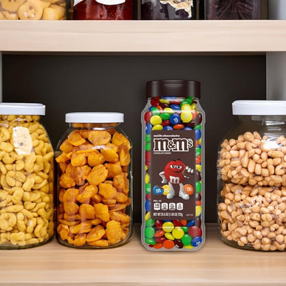 M&M's Milk Chocolate Bulk Candy in Resealable and Recyclable Jars, Party Size Assorted Chocolate Candies, Movie Night Snacks, Candy Buffet, 25.5 Oz Each (Pack of 2)