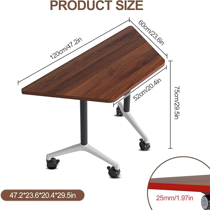 Conference Room Table, Folding Conference Table with Flip-Top Design, Mobile Seminars Dynamic Meetings Training Tables for Offices, Classrooms, and Meeting Room (8, X1915-T, 70.8)