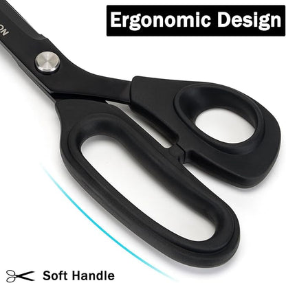 10" Scissors All Purpose, Heavy Duty Premium Stainless Steel Tailor Scissors, Comfort Grip Handles for Fabric, Leather, Sewing & Crafting