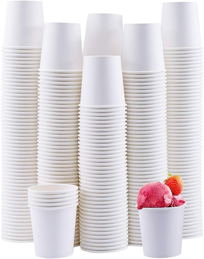 Turbo Bee 300Pack 4oz Disposable Paper Cups,Hot/Cold Beverage Drinking Cup，Small Paper Cups for Bathroom and Mouthwash…