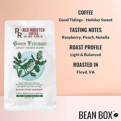 Bean Box Holiday Coffee Sampler - Good Tidings - Holiday Sweet, 2-Pack, Freshly Ground Coffee, Gourmet Coffee