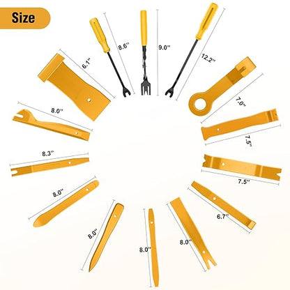 GOOACC 238Pcs Trim Removal Tool, Auto Push Pin Bumper Retainer Clip Set Fastener Terminal Remover Tool Adhesive Cable Clips Kit Car Panel Radio Removal Auto Clip Pliers, Yellow