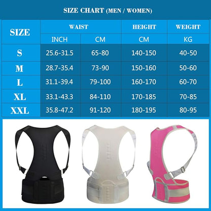 Thoracic Back Brace Posture Corrector - Magnetic Support for Neck Shoulder Upper and Lower Back Pain Relief - Perfect Posture Brace for Cervical Lumbar Spine - Fully Adjustable Belt (Beige, Medium)