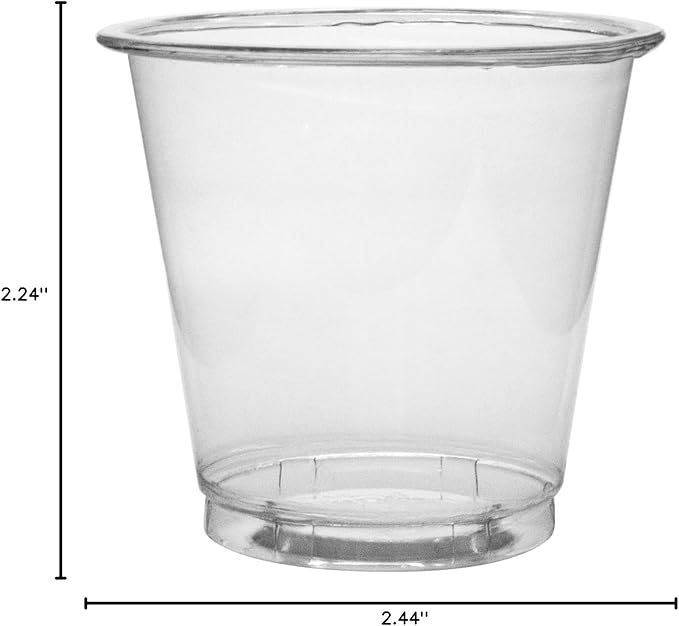 Karat [3oz - 2,500 ct] Small Plastic Cups, Disposable Bathroom Mouthwash Cups | Clear