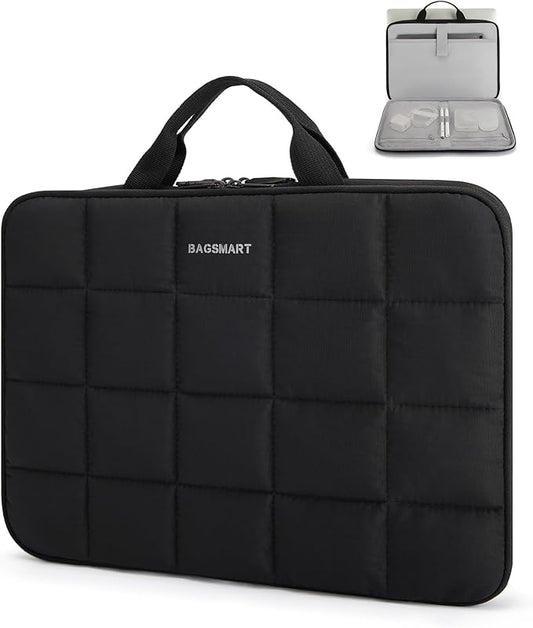 BAGSMART 13-14 inch Laptop Case Sleeve with Handle, Fluffy Padded Laptop Bag Cover, Macbook Case Fitted with Macbook Air/Pro 13.3 14 inch, Puffy Laptop Cover Fitted with Dell, Lenovo