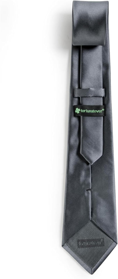 Mens Solid Satin Mens Tie With Hanky,Handmade Neckties For Men