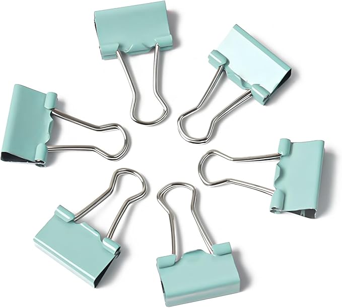 100 Pack Mini Light Green Binder Clips 5/8 Inch (15 mm), Colored Little Paper Clamps, Small Tiny Micro Size Paper Clips for Office Home School Business 0.6"