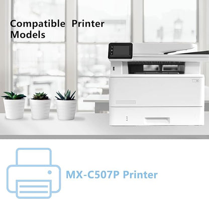 High Yield MXC51T MX-C51T Toner Cartridge Replacement Sharp MX-C51TB MX-C51TC MX-C51TY MX-C51TM Compatible for Sharp MX-C507P Printer(4 Pack)