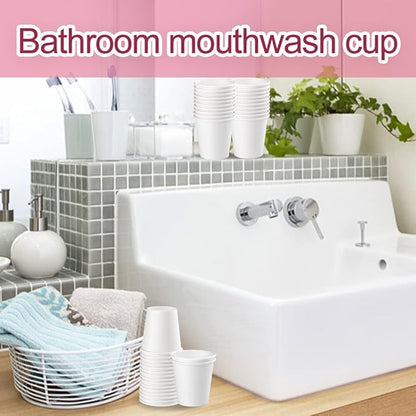 50 Pack 3oz White Paper Cups, Bathroom Cups Disposable,Moushwash Cup Small Snack Cup for Water, Juice, Candy Ideal for Party Bathroom and Office
