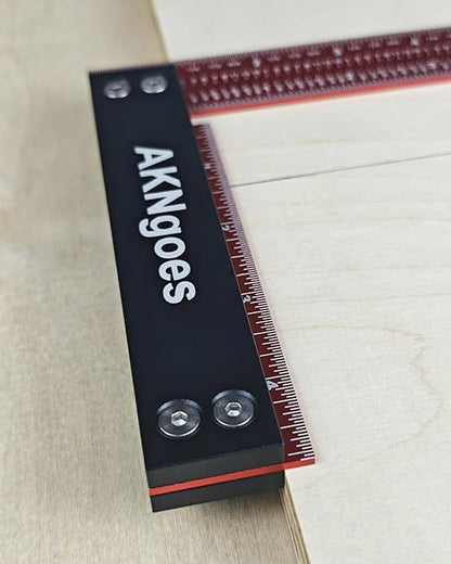 Precision Woodworking Square Ruler for Measuring and Marking, Square Ruler with Support Lip, Self Standing for Quick Measurement, Framing Tool for Professional Carpentry Use - 12 Inch
