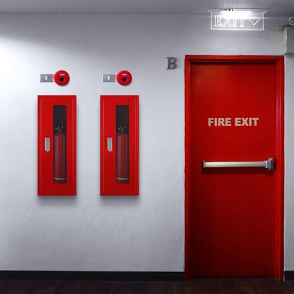 Fire Extinguisher Cabinet ,Wall Mount Fire Extinguisher Box ,Surface Mounted,25-9/16" H x 9-13/16" W x 6-7/8" D Heavy Duty Fire Extinguisher Mount Stainless Steel (red)