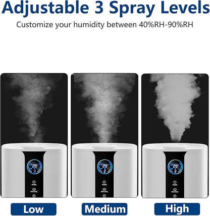 9L Smart Humidifiers for Bedroom Large Room, 2.3Gal Cool Mist Top Fill Diffuser App & Remote Control, 3 Mist Modes, Quiet Humidifier for Home Office Plant (APP White)