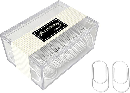 Big Paper Clips, 50pcs of Durable and Rustproof Coated 2 Inch Large Paper Clips Great for Office Supplies Wedding Invitation Card Bookmarks(White)