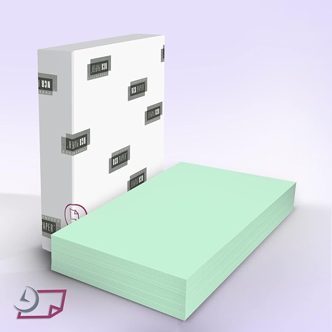 NextDayLabels - Pack of 500 Sheets 8-1/2" x 11" Letter Size CFB NCR (Carbon-Less) Paper, for Laser or Ink Jet Printer (Green CFB)