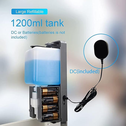 Soap Dispenser,Touchless Automatic Foaming Hand Sanitizer Dispenser Wall Mount, 40oz Motion Sensor Foam Liquid Refill Bottle Sanitizer Dispensing for Bathroom Kitchen Home