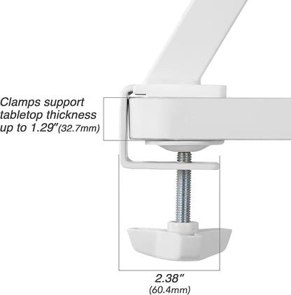 AVLT Clamp Desk Shelf Dual 32" Monitor Riser With Slide-out Holder for Convertible Laptop, Tablet, Smartphone (Black) - Floating Stand (Clamp-On Shelf Only)