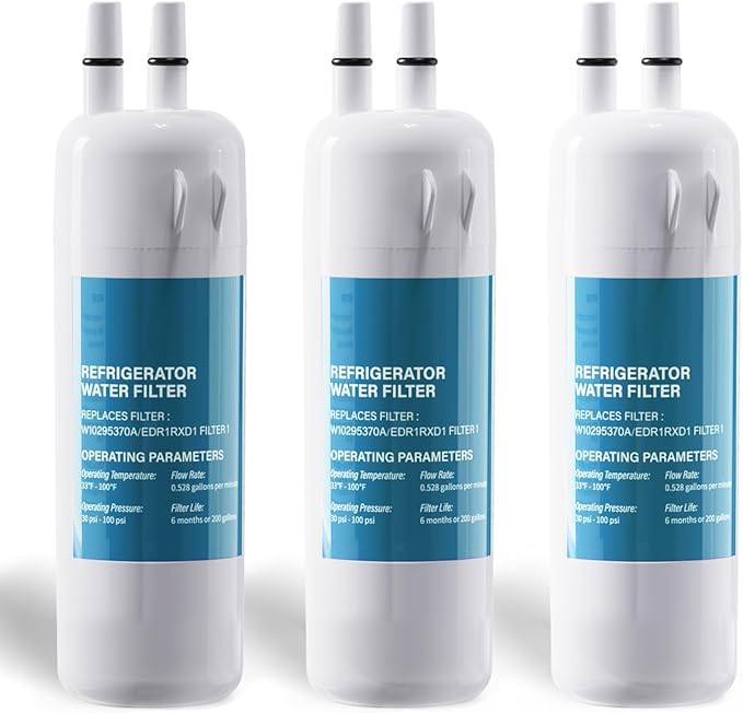 W10295370A Water Filter Replacement Compatible with EDR1RXD1,W10295370,WHR1RXD1,P4RFWB,P8RFWB2L,46-9930,46-9081,Filter 1 (3)