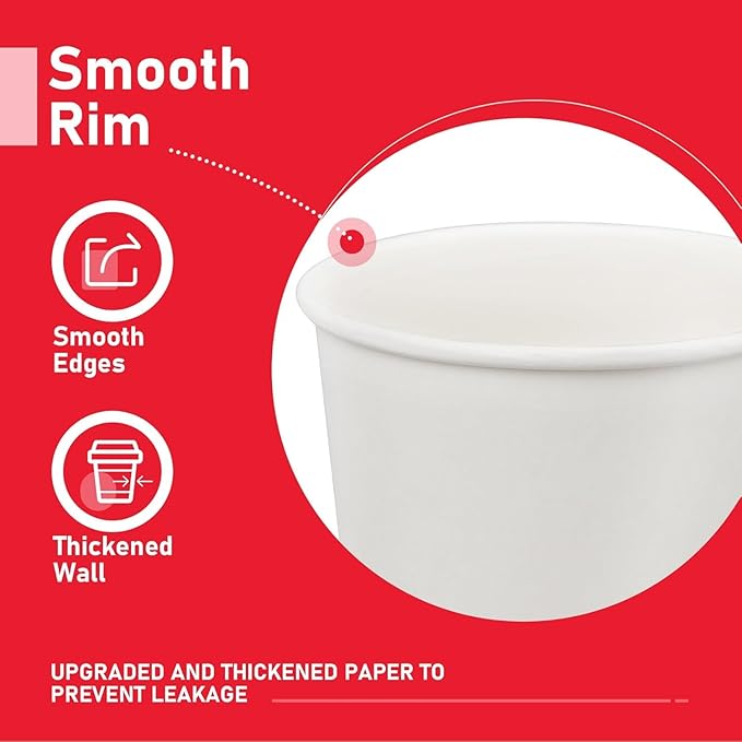 12 oz 300 Pack Paper Coffee Cups, Hot Paper Cups, Thickened Leak-Free White Disposable Coffee Cups for Hot and Cold Drinks