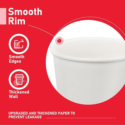 12 oz 300 Pack Paper Coffee Cups, Hot Paper Cups, Thickened Leak-Free White Disposable Coffee Cups for Hot and Cold Drinks