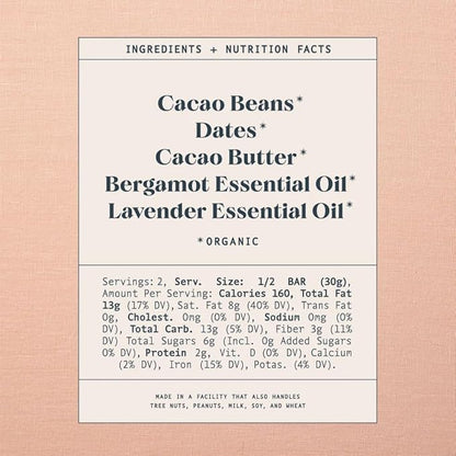 Spring & Mulberry Dark Chocolate Bars – Healthy Chocolate, Date-Sweetened - Bergamot 6 Pack