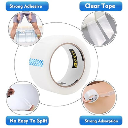 Clear Packing Tape Heavy Duty Refill Rolls Sealing Great for Packing Box Shipping and Moving Supplies Packaging 12 Rolls 1.88" x 65 Yards 3" Core 2.7 Mil Thick Adhesive