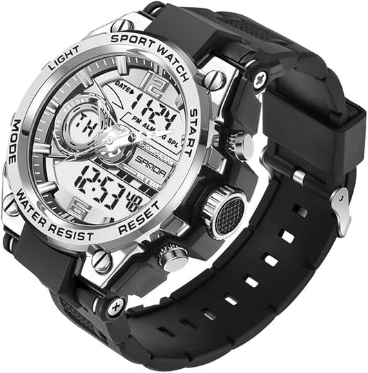 KXAITO Men's Watches Sports Outdoor Waterproof Military Watch Date Multi Function Tactics LED Alarm Stopwatch