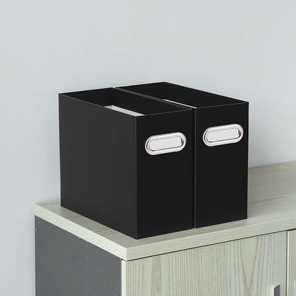 Oterri Cardboard File Organizer Box for Hanging File Folders Letter Size,File Box for Computer Desk,File Cabinet,Working Home,Office,Classroom(Black, Letter Size - 1 Pack)