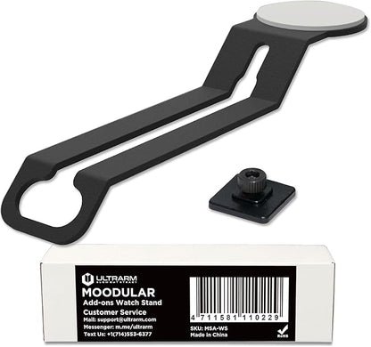 Moodular Add-ons Watch Stand for Smart Watch (Charger Not Included) [Accessory Only - Requires Moodular Wooden Monitor Stand Slide Rails for Use] Black MSA-WS