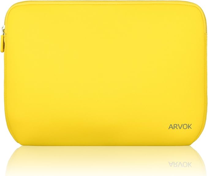 Arvok 13 13.3 14 Inch Laptop Sleeve Case for MacBook Pro 14 2021/Water-Resistant Notebook Chromebook Computer Pocket Briefcase Carrying Bag Pouch Skin Cover for HP/Dell/Lenovo/Asus/Acer, Yellow