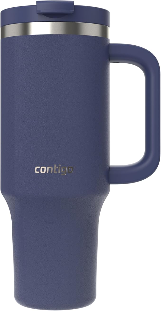 Contigo Tumbler, 40oz Stainless Steel | Vacuum Insulated | Leak-Proof | Cold for 29 Hours | Indigo, Pack of 4