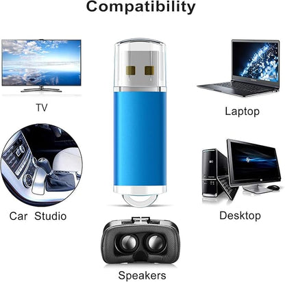 TOPESEL 32GB 10 Pack USB Flash Drive Thume Drive 2.0 Memory Stick Fold Storage Thumb Stick Jump Drive Pen Swivel Design for PC laptops, Tablets, TVs, car Audio (5 Mixed Colors)