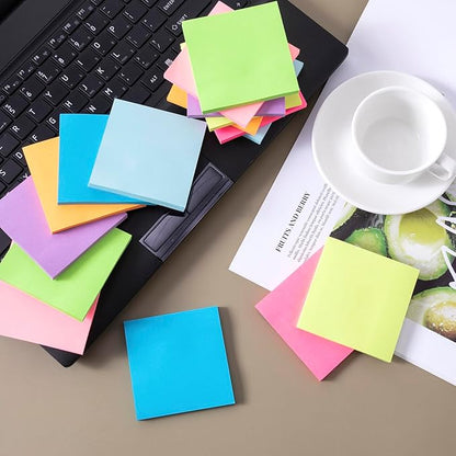 (16 Pack) Sticky Notes 3x3, Self-Stick Pads Bright Colors Sticky Note, Recyclable, Easy to Stick for Home, Office, Notebook