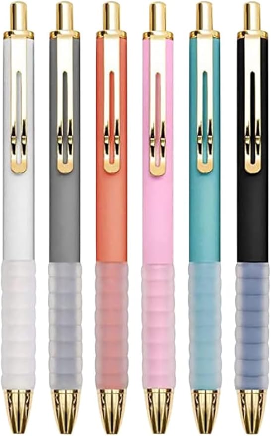 Ballpoint Pens Black Ink 1.0 mm Medium Point Smooth Writing Office Supplies for Women & Men, Note Taking (6-pack)