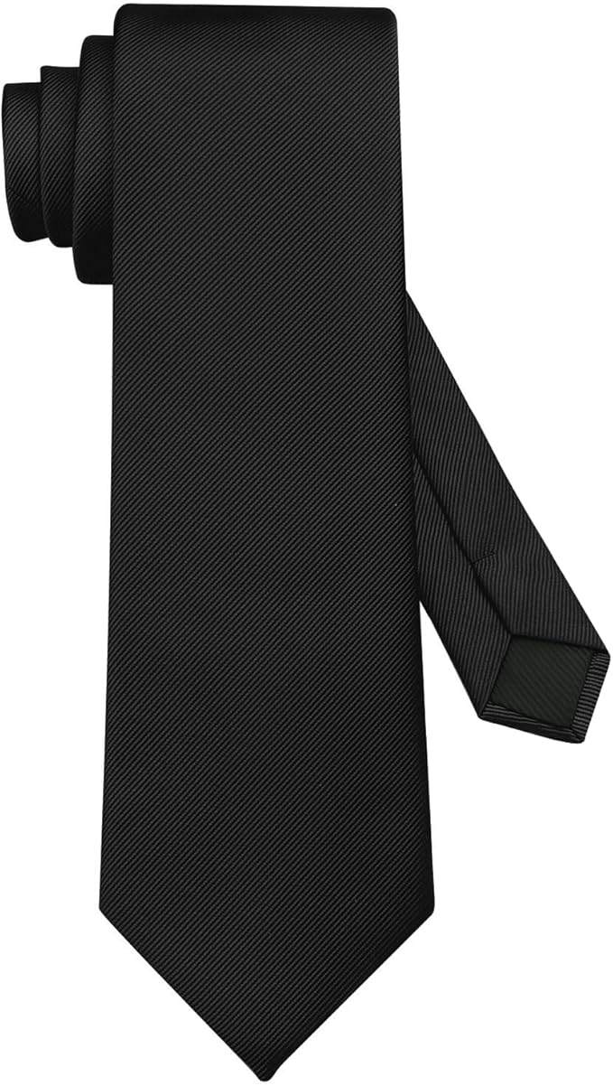 DecTwig Men's Ties Solid Color Formal Neckties 3.15" (8CM) Black Ties For Men