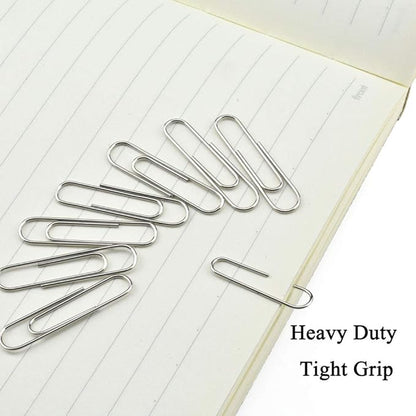 HAHIYO Paper Clips Sturdy 1.3”(33mm) Length 280 Pack Paperclips Heavy Duty Tight Grip Rust Proof Reusable Metal Bright Silver for Home Office School