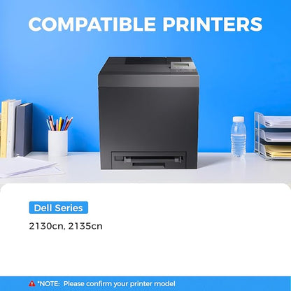 KingKJ 2130CN 2135CN Toner Cartridge Compatible Replacement for Dell 2130cn 2135cn 2130 2135 Printers 330-1436 T106C 330-1437 T107C 330-1433 T109C 330-1438 T108C Black Cyan Magenta Yellow 4-Pack