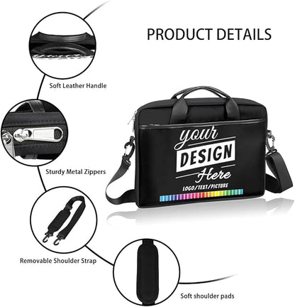 Custom-Laptop-Bag 15 Inch with Name Photo Personalized-Computer-Shoulder-Case Briefcases for Women Men Business