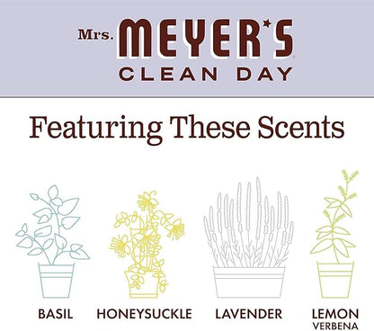 Mrs. MEYER'S CLEAN DAY Liquid Hand Soap 3 Scent Variety Pack, Lemon Verbena, Lavender, Basil 3 CT (Variety Pack)